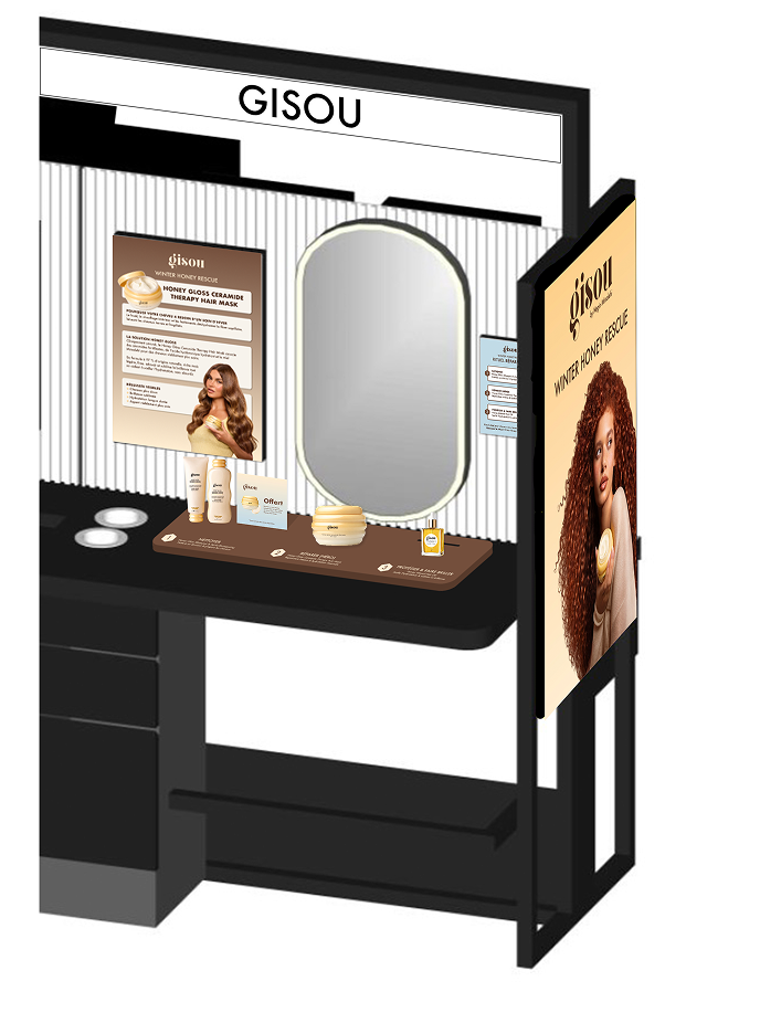 Gisou Sephora Beauty Hub retail mockup