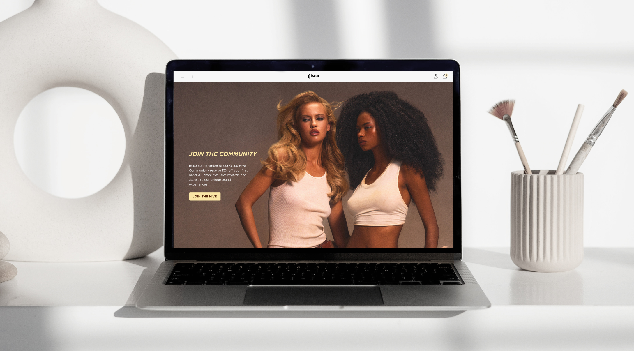 Gisou website desktop mockup