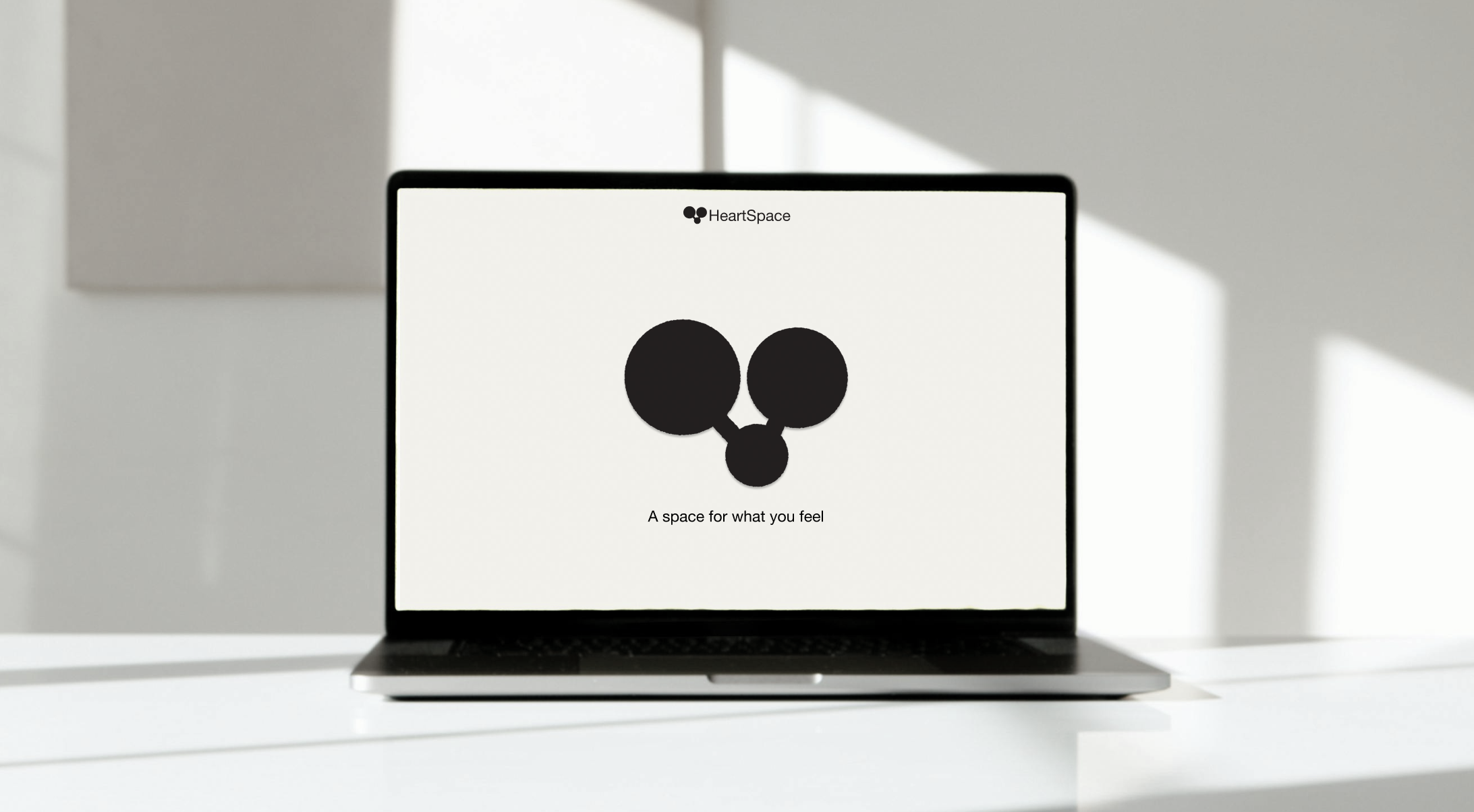 HeartSpace desktop and mobile landing screens