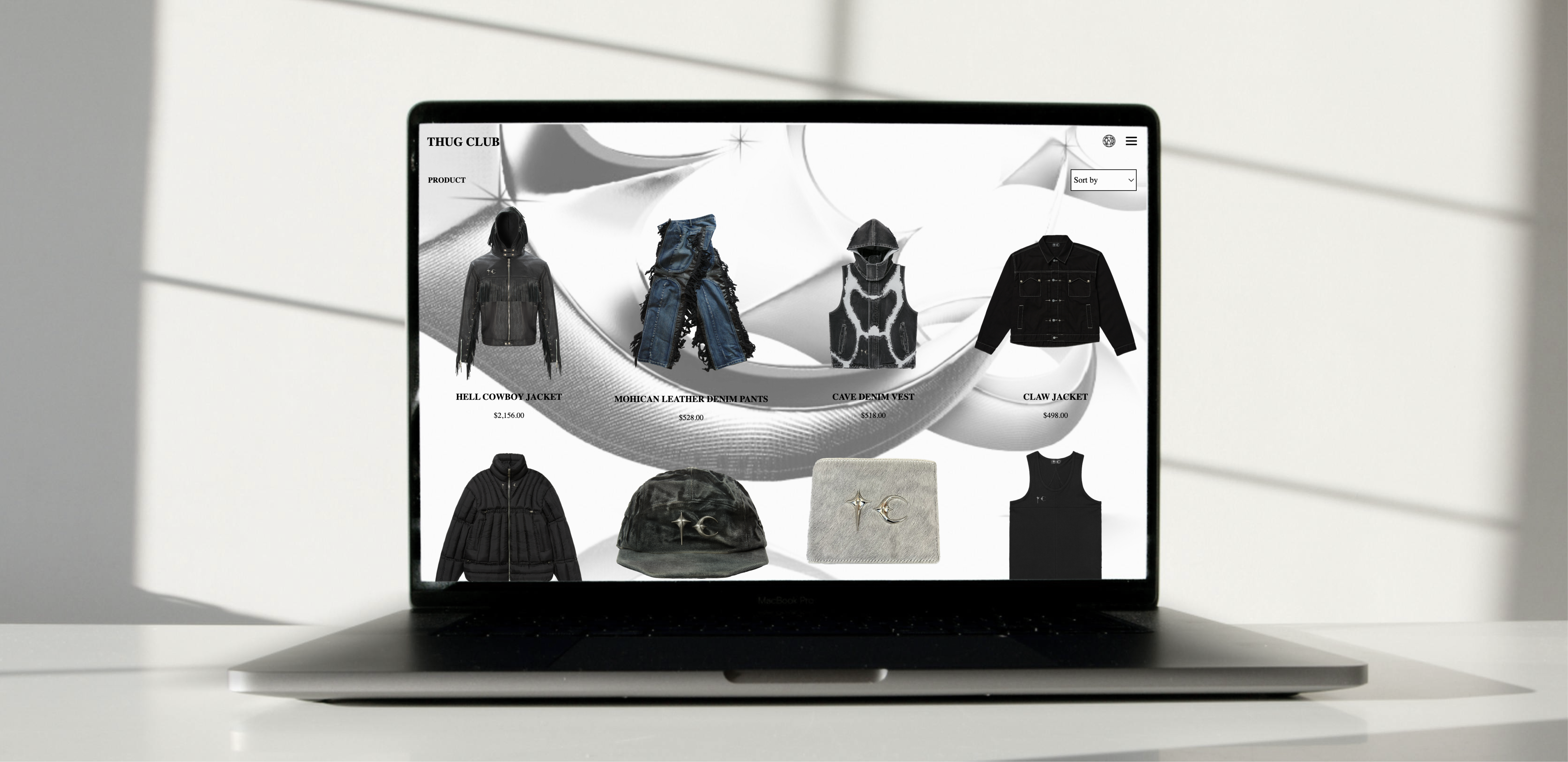 Thug Club responsive website mockup