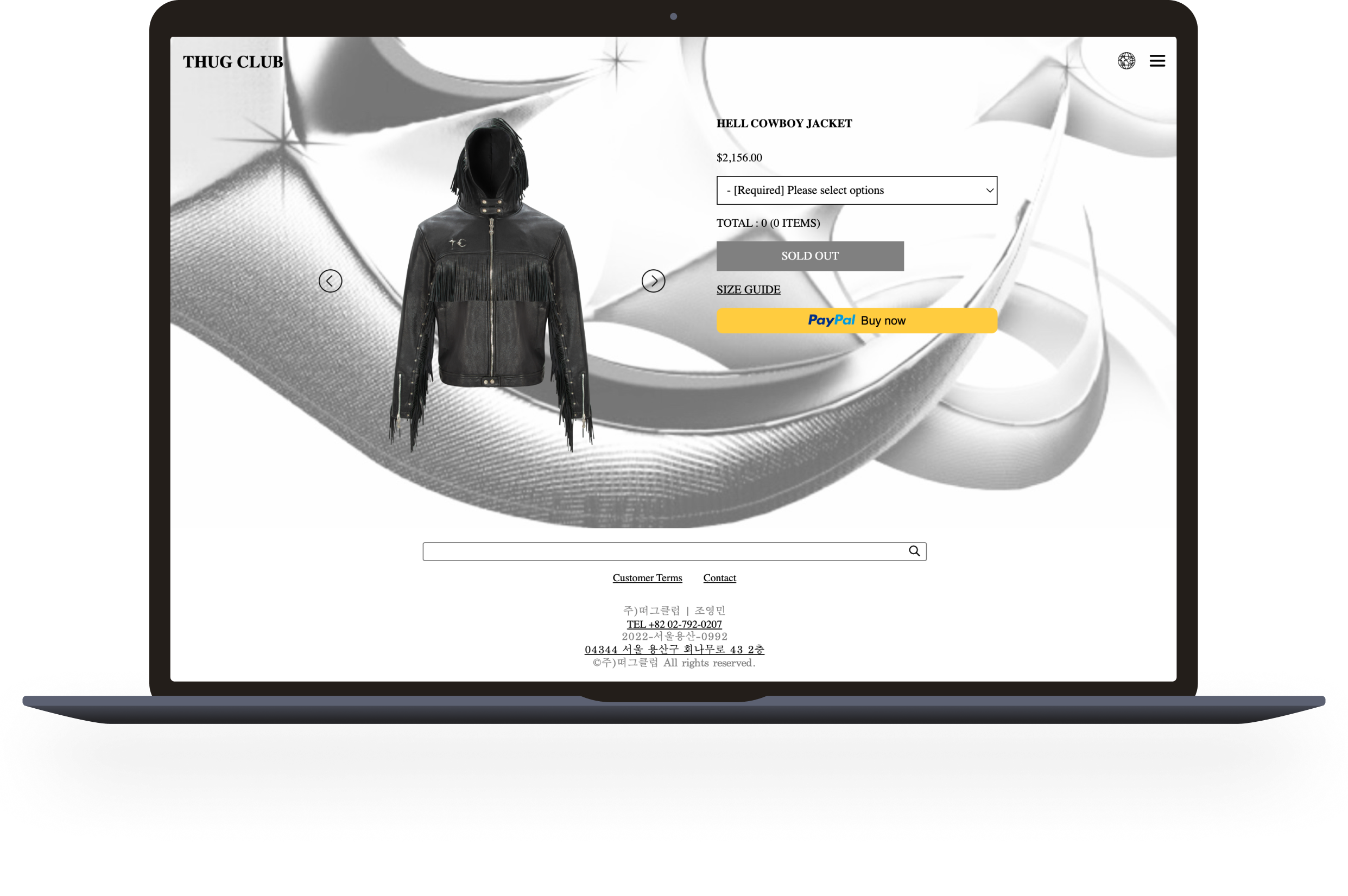 Thug Club website page design