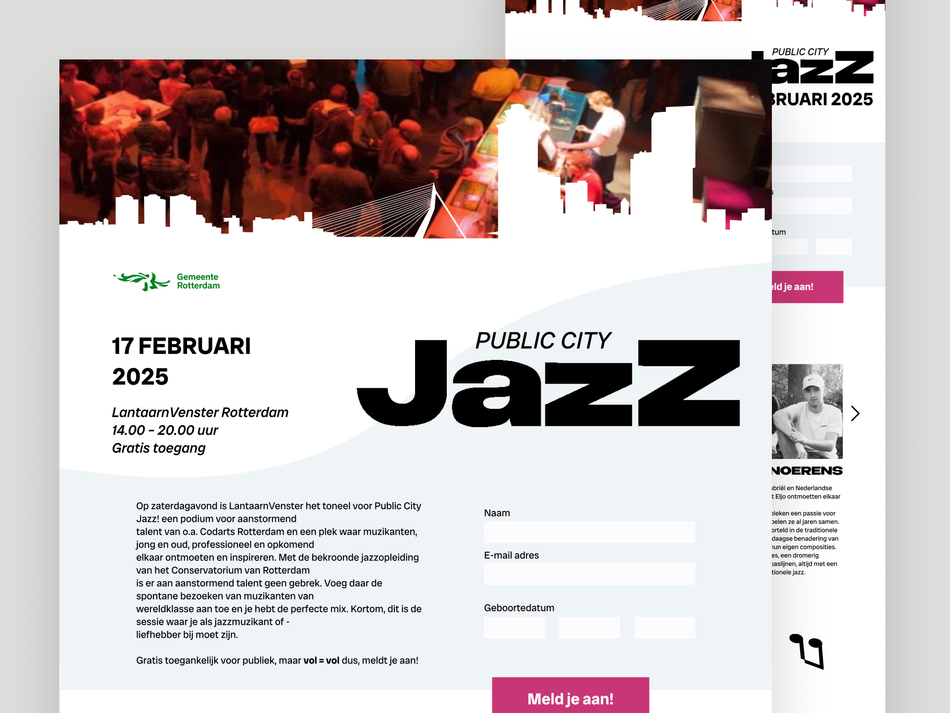 Public city jazz responsive UI design