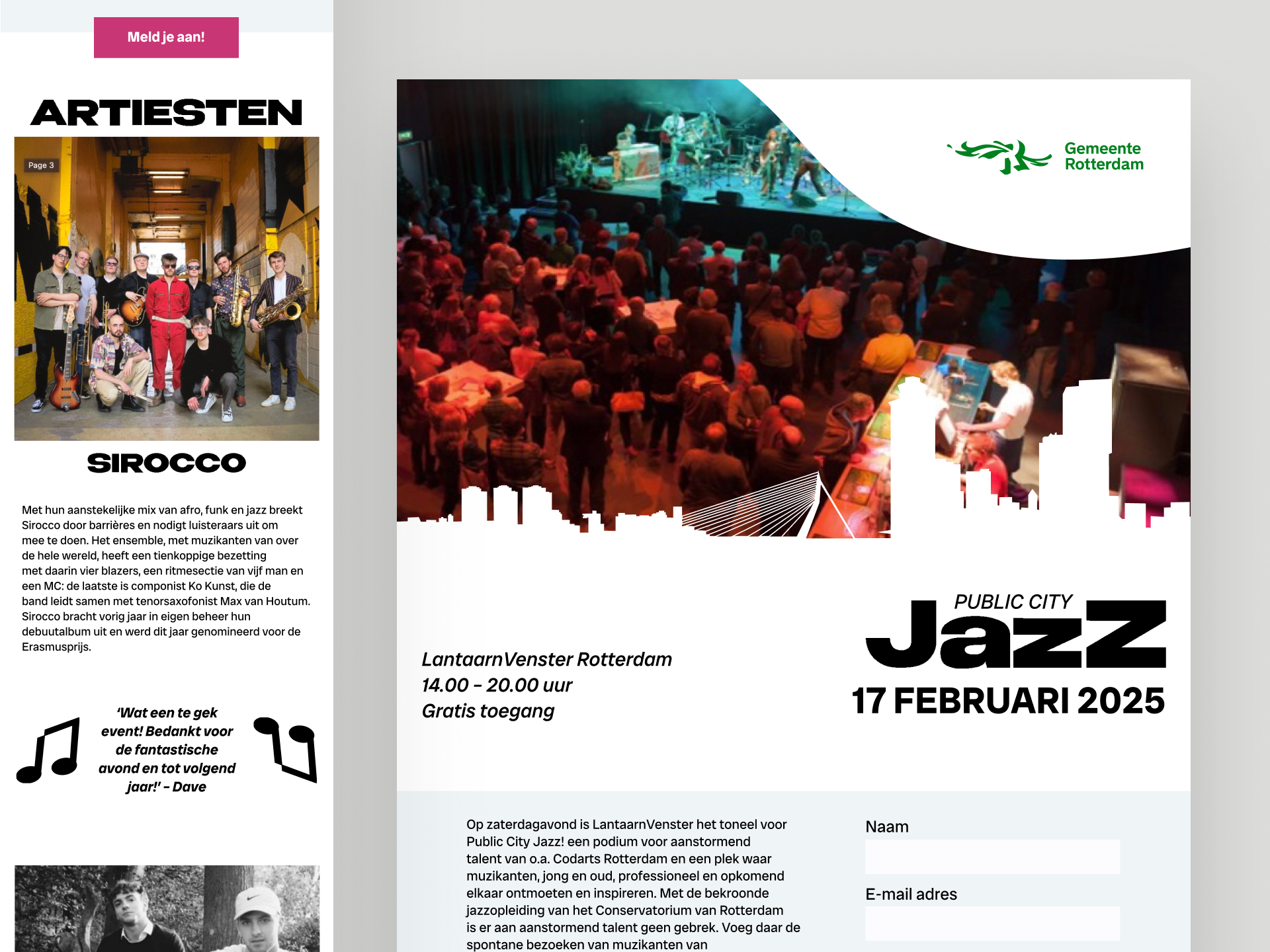 Public city jazz responsive UI design